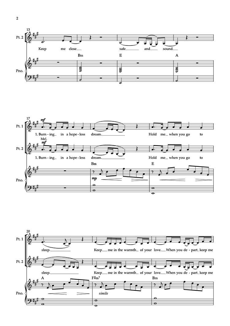 Mad World, arranged for choir & piano - Sandra Milliken